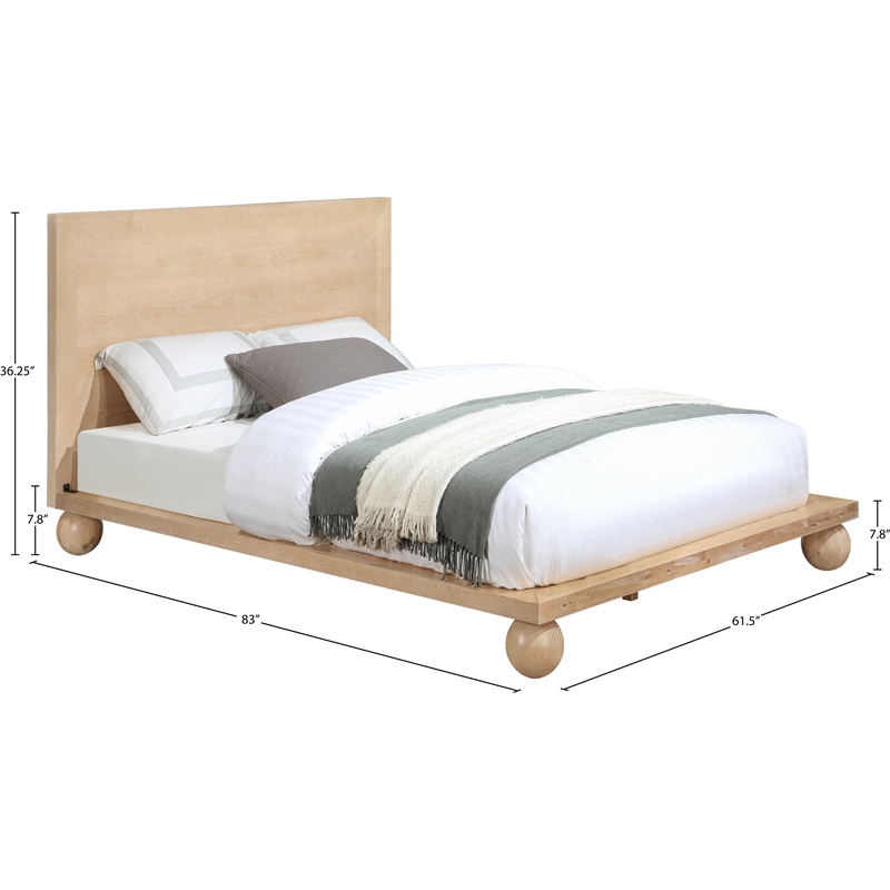 Bowery Hill Modern / Contemporary Solid Ash Wood Natural Queen Bed