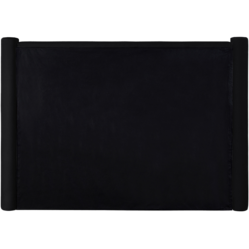 Bowery Hill Contemporary Solid Wood Frame Black Durable Velvet Full Bed