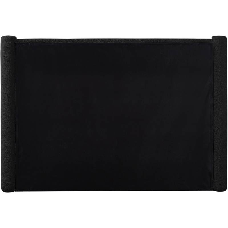 Bowery Hill Contemporary Solid Wood Frame Black Boucle Fabric Full Bed