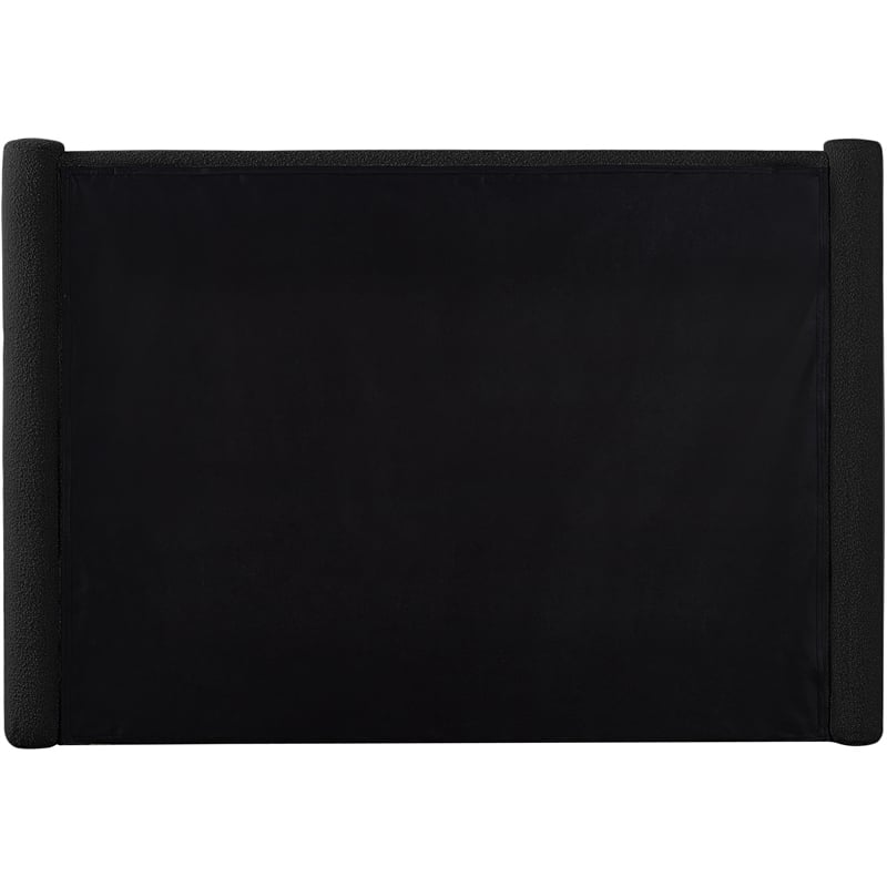 Bowery Hill Contemporary Solid Wood Frame Black Boucle Fabric King Bed