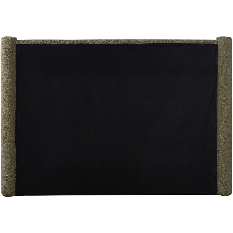 Bowery Hill Contemporary Solid Wood Frame Olive Green Boucle Fabric Full Bed