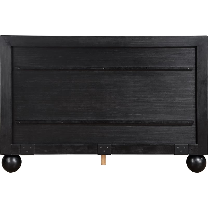 Bowery Hill Modern / Contemporary Solid Ash Wood Black King Bed