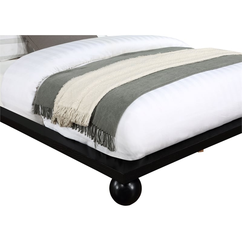 Bowery Hill Modern / Contemporary Solid Ash Wood Black King Bed
