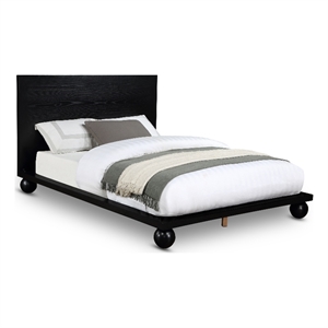 Bowery Hill Modern / Contemporary Solid Ash Wood Black Queen Bed