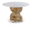 Bowery Hill Contemporary Genuine Marble Top White Dining Table