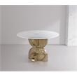 Bowery Hill Contemporary Genuine Marble Top White Dining Table