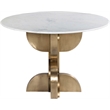Bowery Hill Contemporary Genuine Marble Top White Dining Table