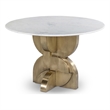Bowery Hill Contemporary Genuine Marble Top White Dining Table