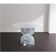 Bowery Hill Contemporary Genuine Marble Top White Dining Table