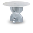 Bowery Hill Contemporary Genuine Marble Top White Dining Table