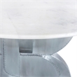 Bowery Hill Contemporary Genuine Marble Top White Dining Table