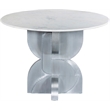 Bowery Hill Contemporary Genuine Marble Top White Dining Table