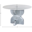 Bowery Hill Contemporary Genuine Marble Top White Dining Table