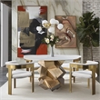 Bowery Hill Contemporary Genuine Marble Top White Dining Table