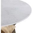 Bowery Hill Contemporary Genuine Marble Top White Dining Table