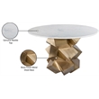 Bowery Hill Contemporary Genuine Marble Top White Dining Table