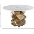 Bowery Hill Contemporary Genuine Marble Top White Dining Table