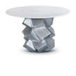 Bowery Hill Contemporary Genuine Marble Top White Dining Table