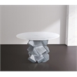 Bowery Hill Contemporary Genuine Marble Top White Dining Table