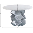 Bowery Hill Contemporary Genuine Marble Top White Dining Table