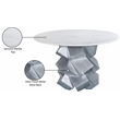 Bowery Hill Contemporary Genuine Marble Top White Dining Table