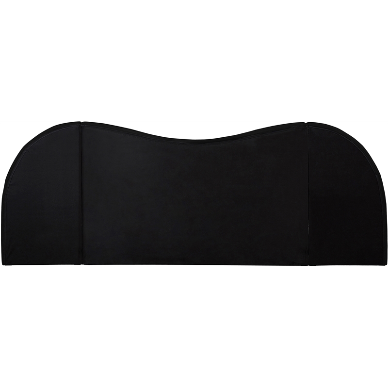 Bowery Hill Contemporary Black Linen Textured Fabric Queen Bed