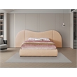 Bowery Hill Contemporary Tan Linen Textured Fabric Queen Bed