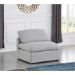 Bowery Hill Contemporary Linen Durable Fabric Armless Chair in Gray