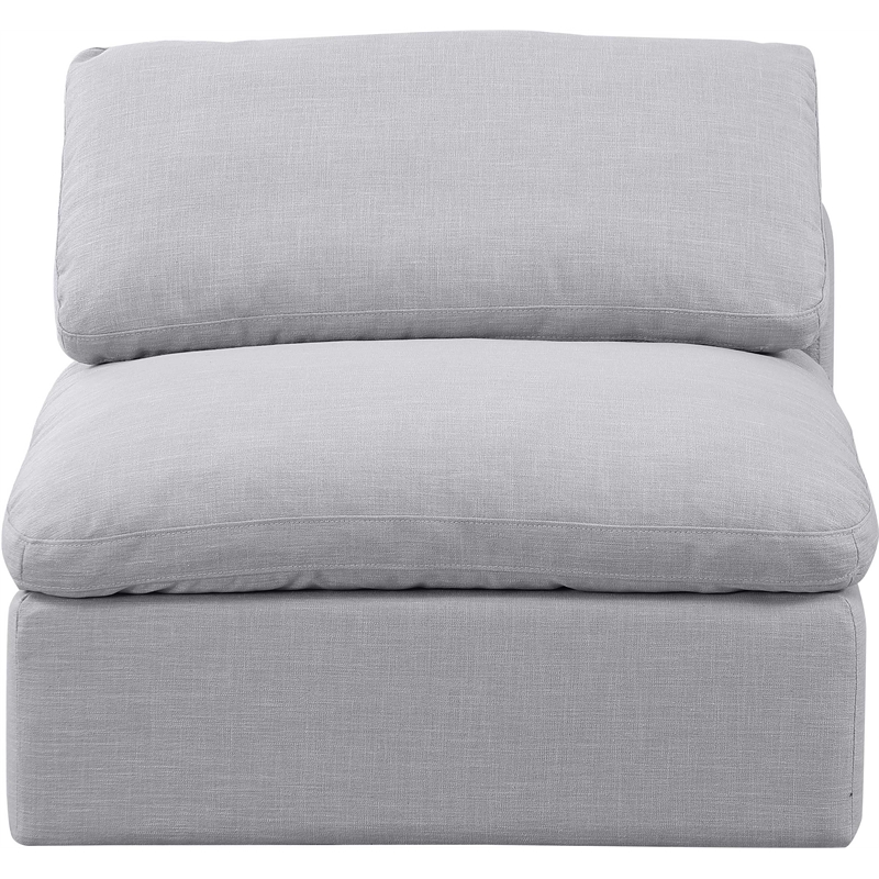 Bowery Hill Contemporary Linen Durable Fabric Armless Chair in Gray
