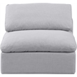 Bowery Hill Contemporary Linen Durable Fabric Armless Chair in Gray
