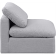 Bowery Hill Contemporary Linen Durable Fabric Armless Chair in Gray