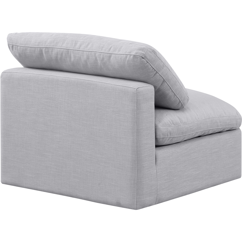 Bowery Hill Contemporary Linen Durable Fabric Armless Chair in Gray