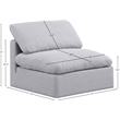 Bowery Hill Contemporary Linen Durable Fabric Armless Chair in Gray