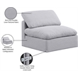 Bowery Hill Contemporary Linen Durable Fabric Armless Chair in Gray