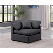 Bowery Hill Contemporary Vegan Leather Corner Chair in Black
