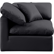 Bowery Hill Contemporary Vegan Leather Corner Chair in Black