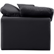 Bowery Hill Contemporary Vegan Leather Corner Chair in Black