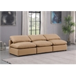 Bowery Hill Contemporary Soft Tan Vegan Leather Modular Sofa