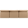Bowery Hill Contemporary Soft Tan Vegan Leather Modular Sofa