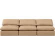 Bowery Hill Contemporary Soft Tan Vegan Leather Modular Sofa