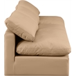 Bowery Hill Contemporary Soft Tan Vegan Leather Modular Sofa