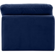 Bowery Hill Contemporary Durable Velvet Armless Chair in Navy