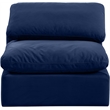 Bowery Hill Contemporary Durable Velvet Armless Chair in Navy