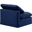 Bowery Hill Contemporary Durable Velvet Armless Chair in Navy