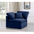 Bowery Hill Contemporary Durable Velvet Corner Chair in Navy