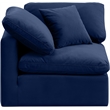 Bowery Hill Contemporary Durable Velvet Corner Chair in Navy