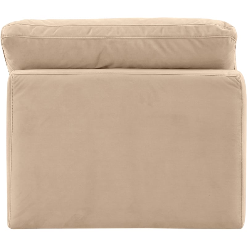 Bowery Hill Contemporary Durable Velvet Armless Chair in Beige
