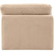 Bowery Hill Contemporary Durable Velvet Armless Chair in Beige