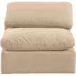 Bowery Hill Contemporary Durable Velvet Armless Chair in Beige