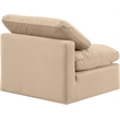 Bowery Hill Contemporary Durable Velvet Armless Chair in Beige